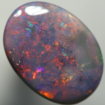 SOLID SEMI BLACK OPAL Burning red over blue SEE VIDEO